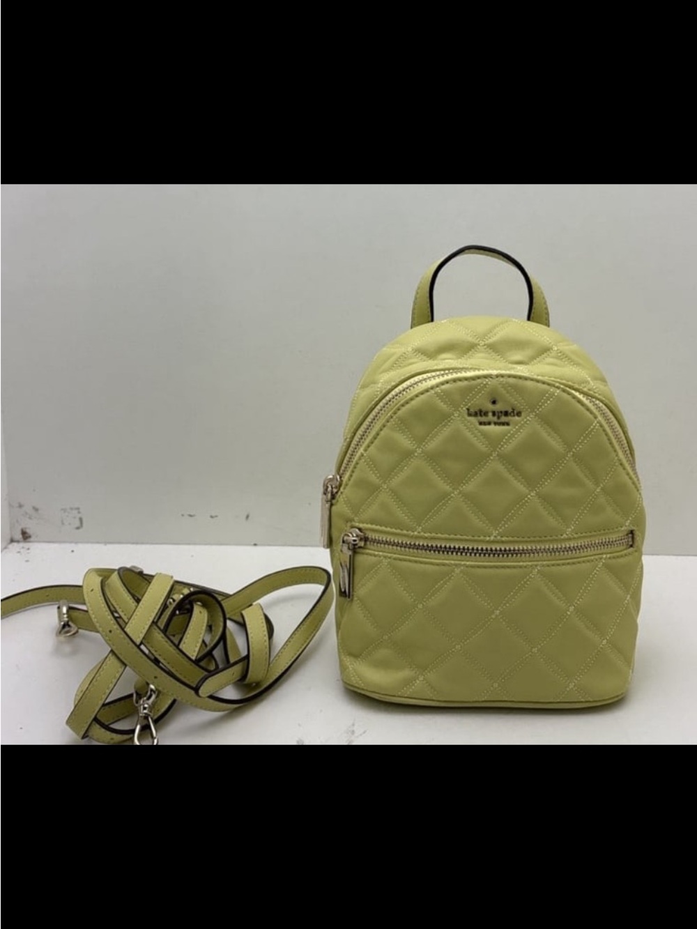kate spade Quilted Mini Backpack in frosted lime